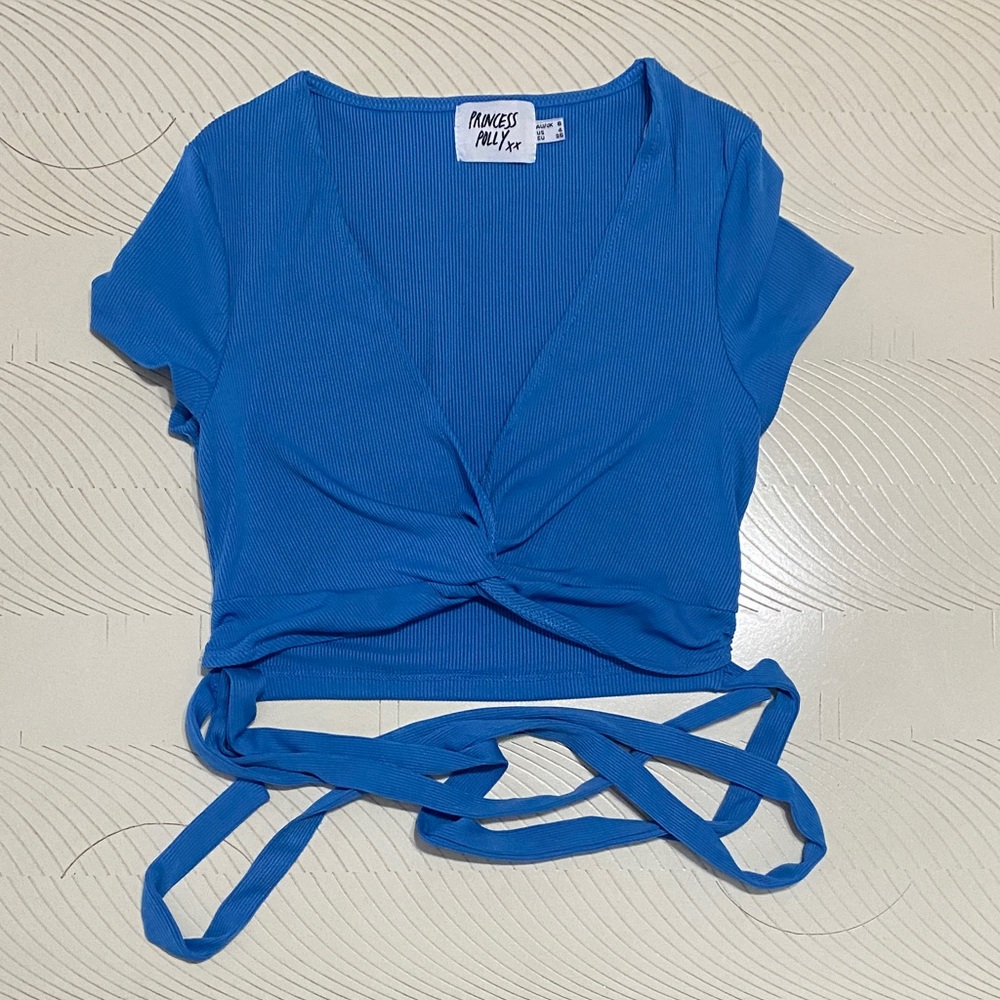 Princess Polly Vibrant Blue Twist Front Top